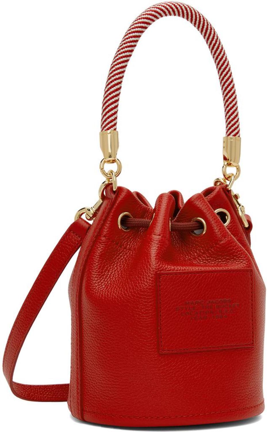 Red 'The Leather Bucket' Bag