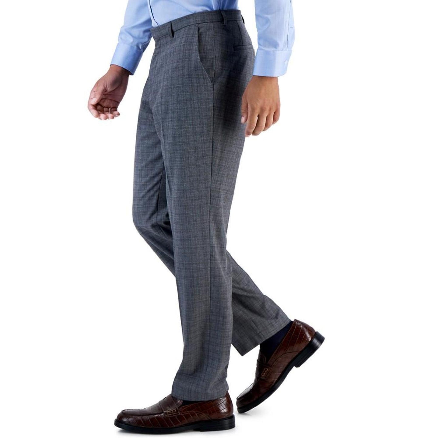 Men's Wool Blend Modern-Fit Check Suit Separate Pant