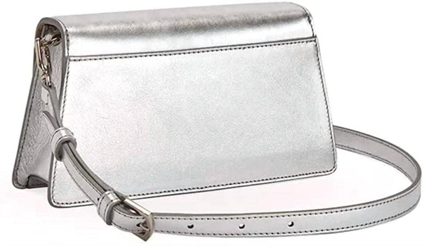 Women's Zoe Leather Shoulder Handbag In Silver