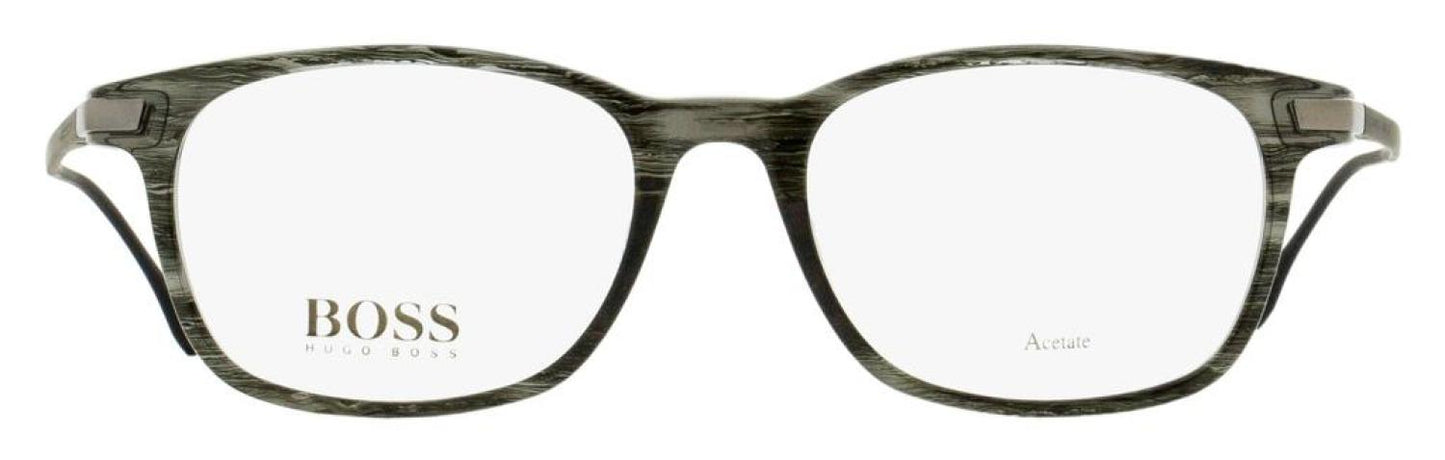 Hugo Boss Men's Rectangular Eyeglasses B0989 PZH Striped Gray 51mm