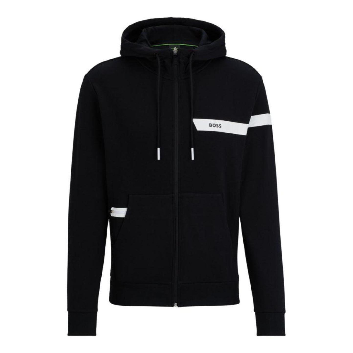 Zip-up hoodie with logo stripe