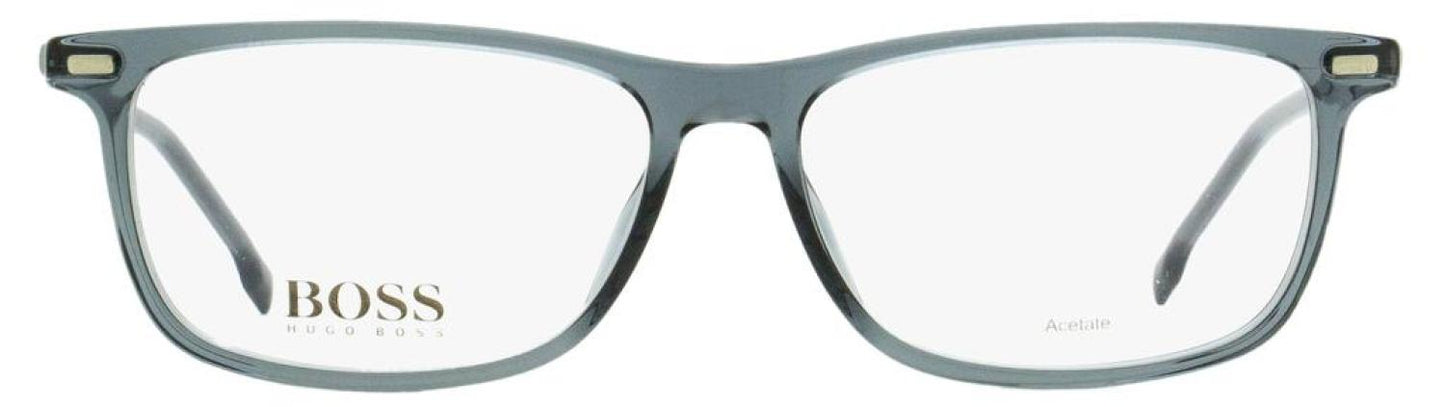 Hugo Boss Men's Rectangular Eyeglasses B1229U KB7 Transparent Gray 56mm