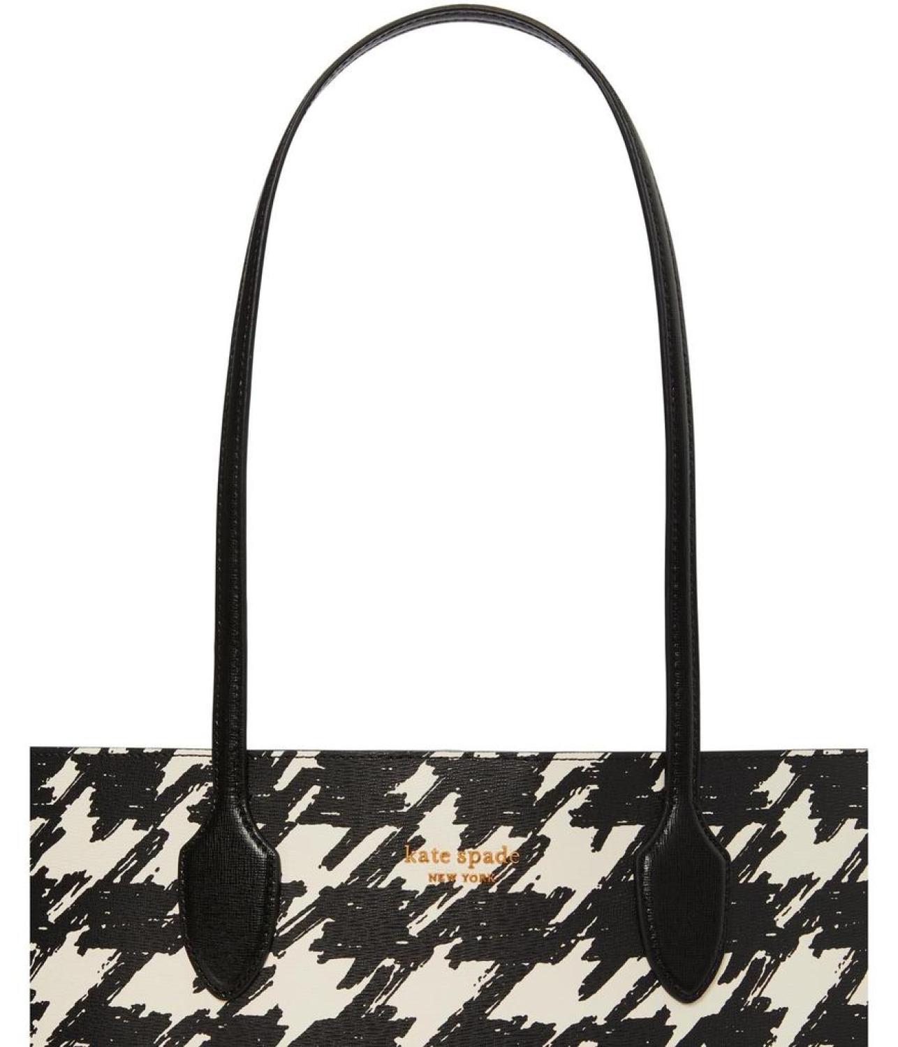 Bleecker Painterly Houndstooth Printed PVC Large Tote