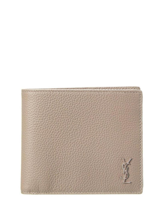 Saint Laurent Tiny Cassandre East/West Leather Bifold Wallet