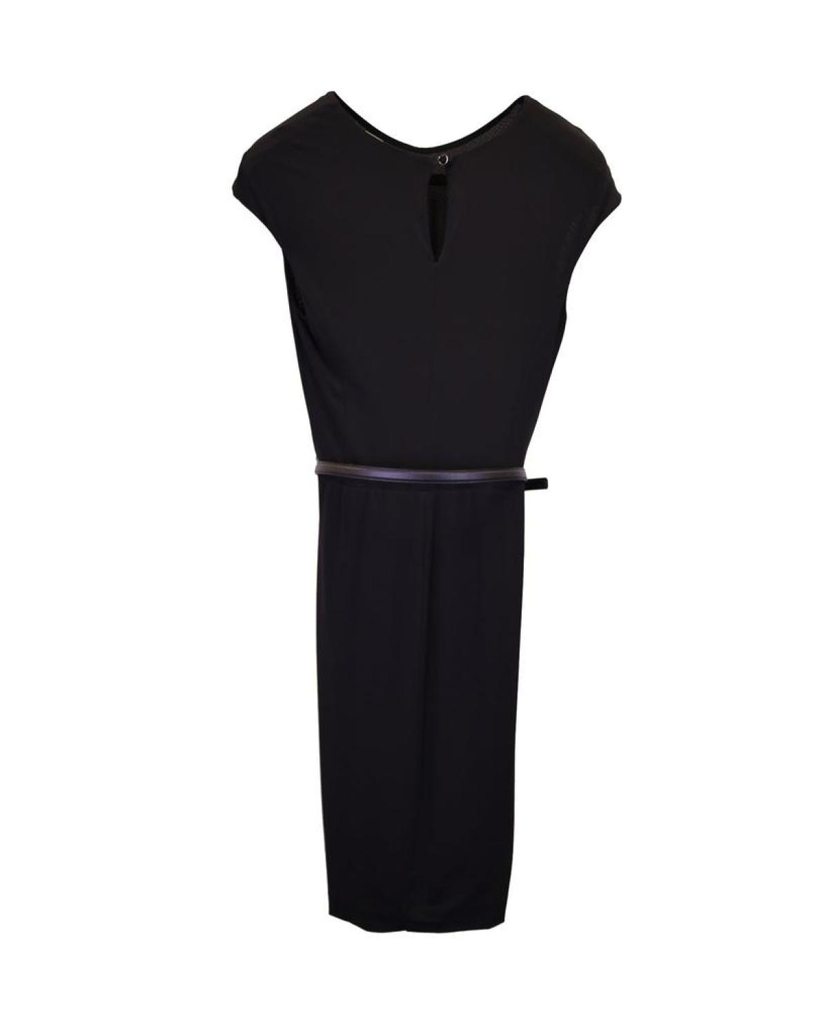 Max Mara Cocktail Dress with Belt in Black Cotton