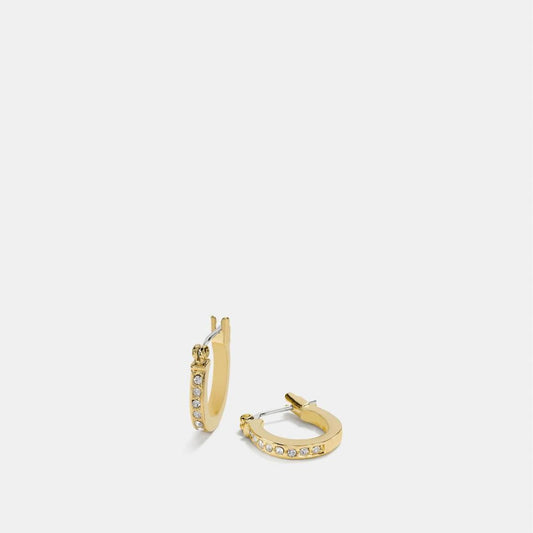 COACH Pave Signature Huggie Earrings