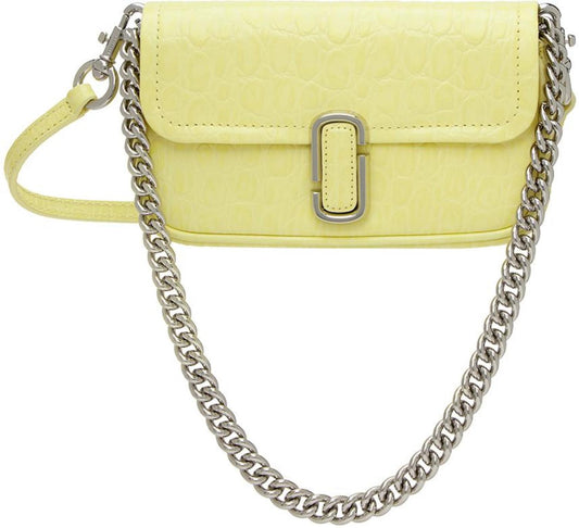 Yellow Mini Croc-Embossed 'The J Marc' Shoulder Bag