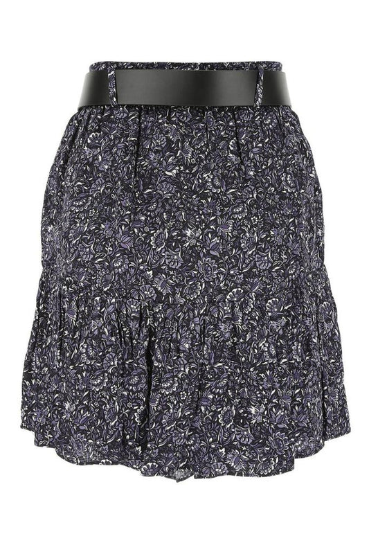 Michael Michael Kors Floral Hammered Ruffled Mini Skirt