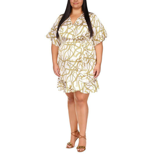 Plus Size Signature-Print Ruffled Dress