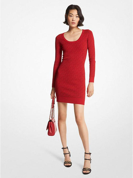 Logo Jacquard Sweater Dress