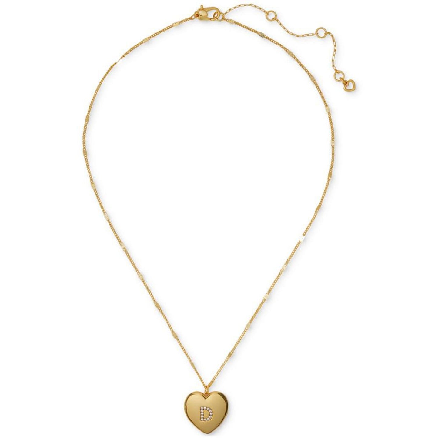 Gold-Tone Crystal A Locket Pendant Necklace, 16" + 3" extender