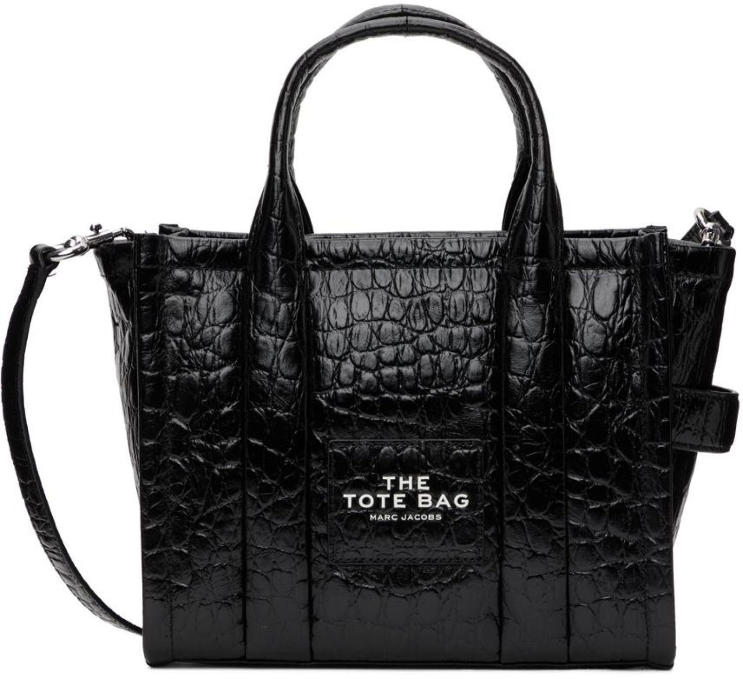 Black 'The Croc-Embossed Small' Tote