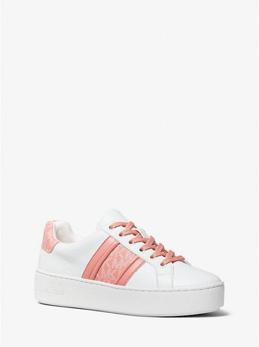 Poppy Leather and Logo Stripe Sneaker