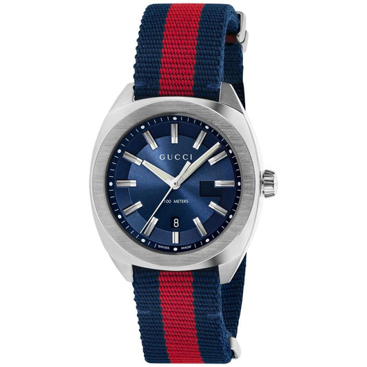 Men's GG2570 Swiss Blue-Red-Blue Web Nylon Strap Watch 41mm YA142304