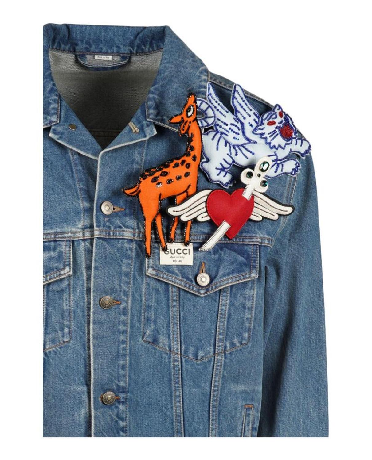 Gucci Brooch Denim Jacket