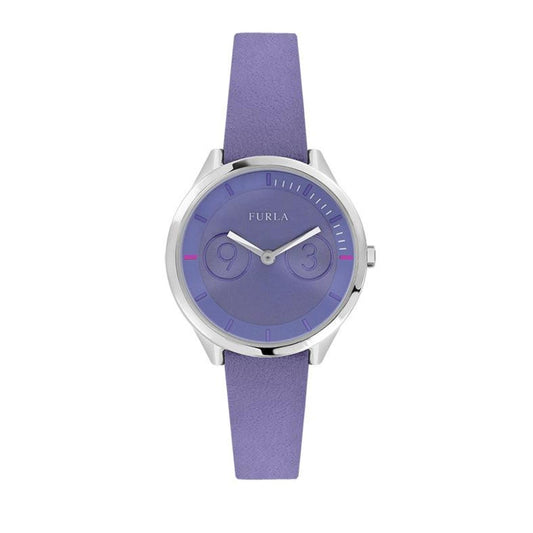 Furla Women's Metropolis Lillac  Dial Calfskin Leather Watch