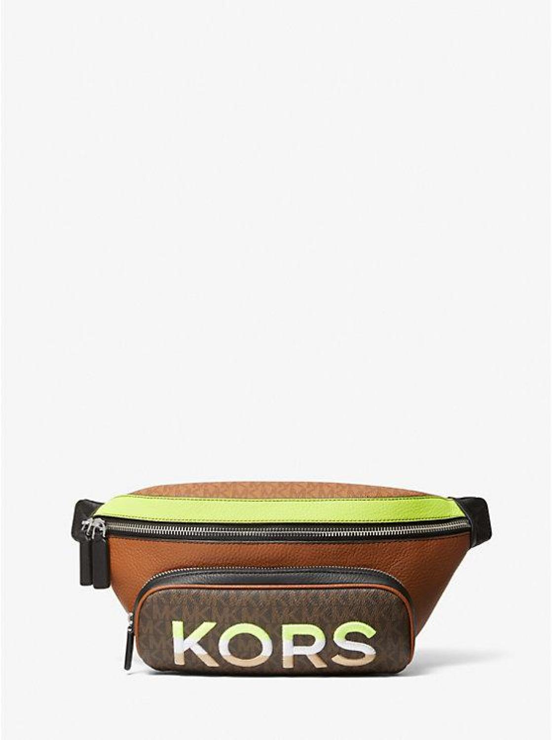 Cooper Embroidered Two-Tone Logo and Leather Belt Bag