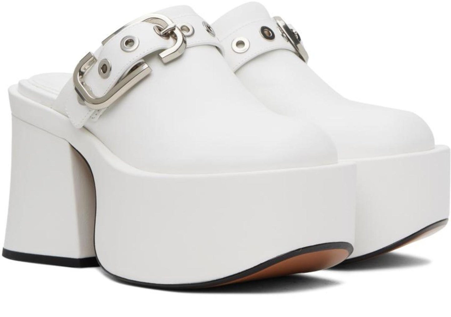 White 'The J Marc Leather' Mules