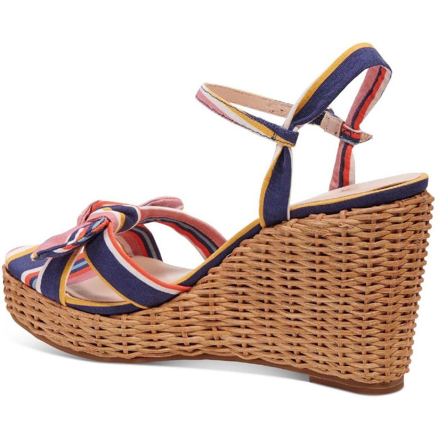 Patio Womens Striped Wicker Wedge Sandals