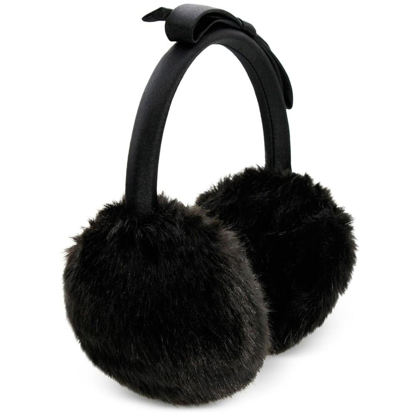 Women's Faux Fur Bow-Trim Earmuffs