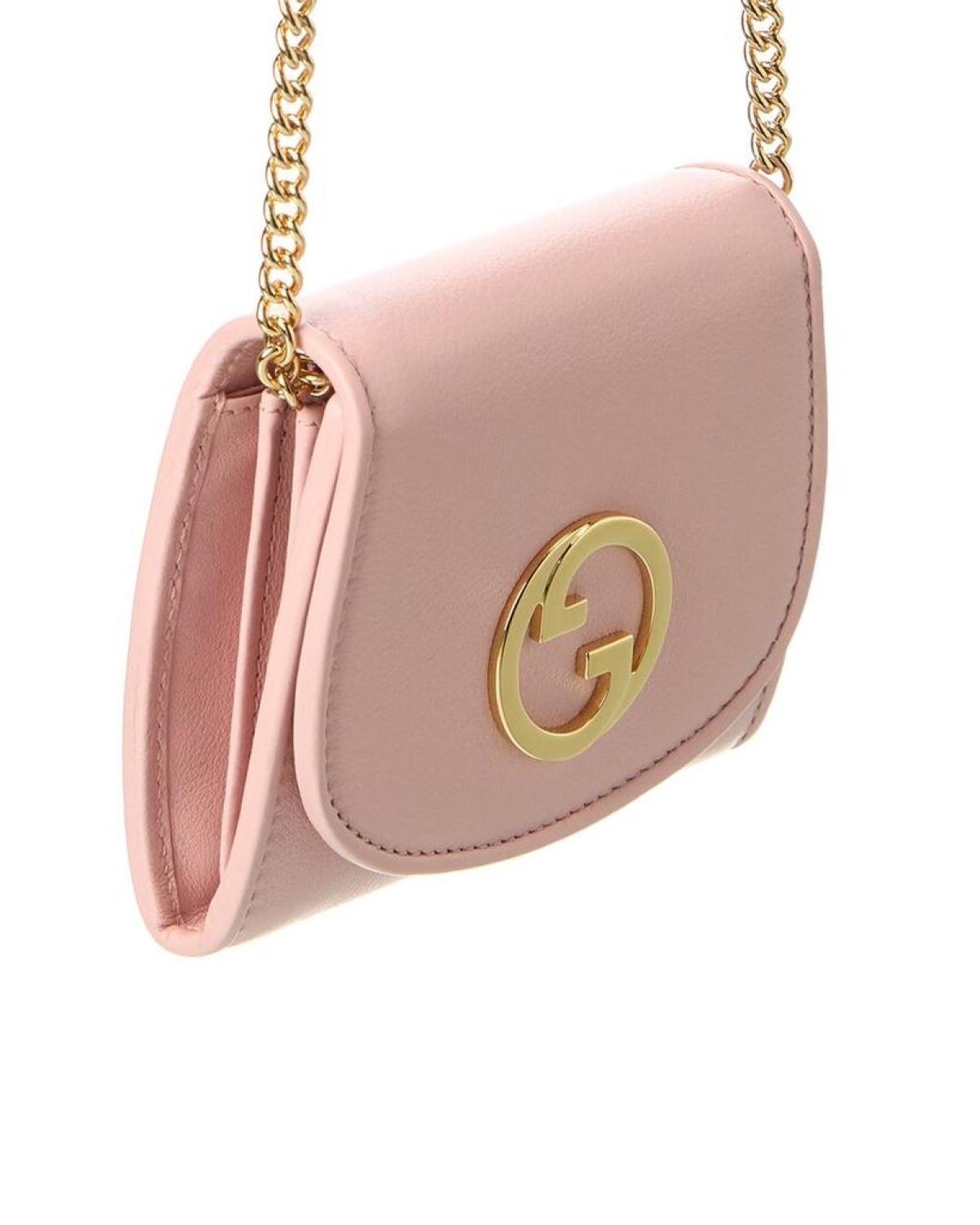 Gucci Blondie Medium Leather Wallet On Chain