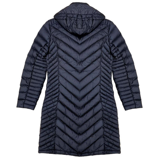 Michael Michael Kors Women Chevron Double Layer Zipper 3/4 Hooded Packable Coat