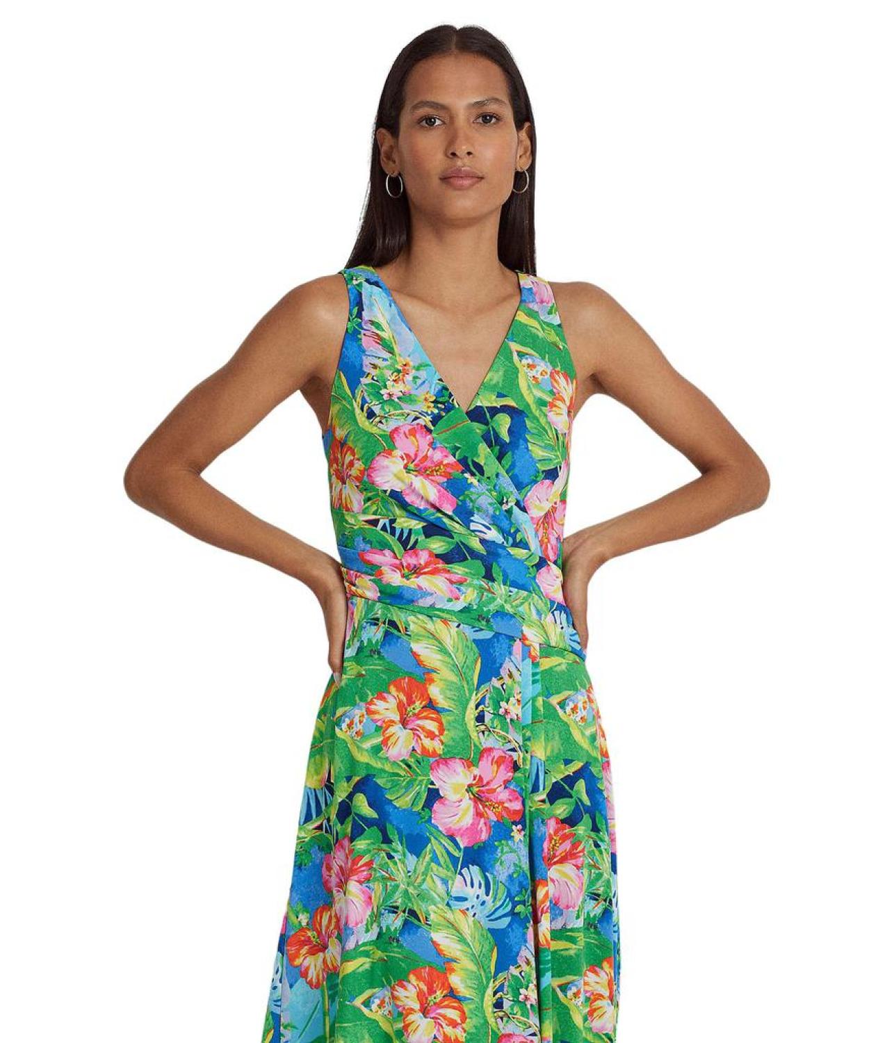 Floral Jersey Sleeveless Dress