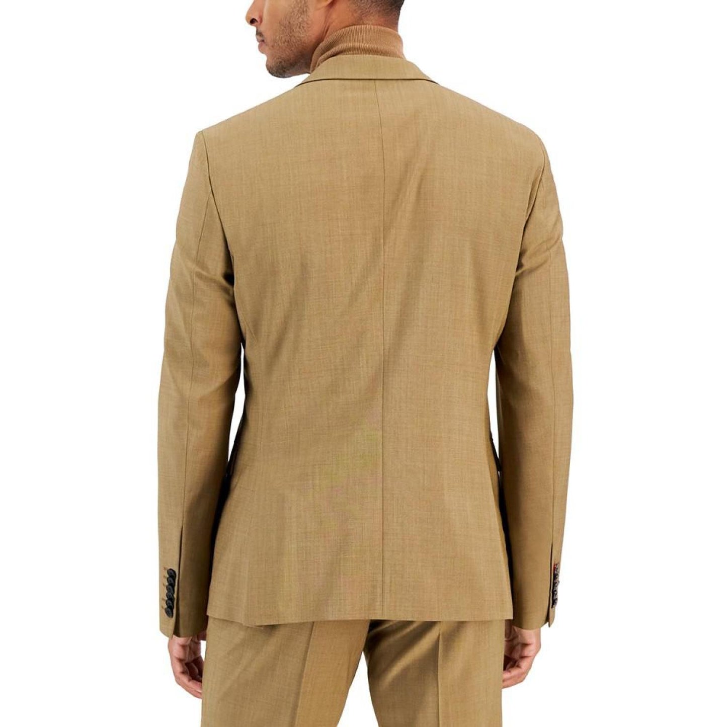 Men's Modern-Fit Stretch Tan Suit Separate Jacket