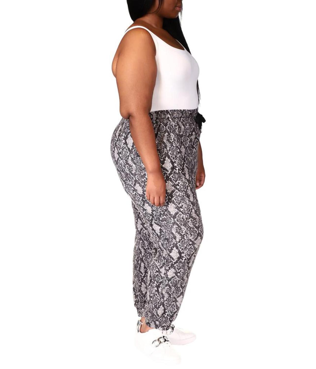 Plus Size Python Waffle Joggers