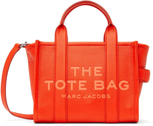 Orange 'The Leather Small' Tote