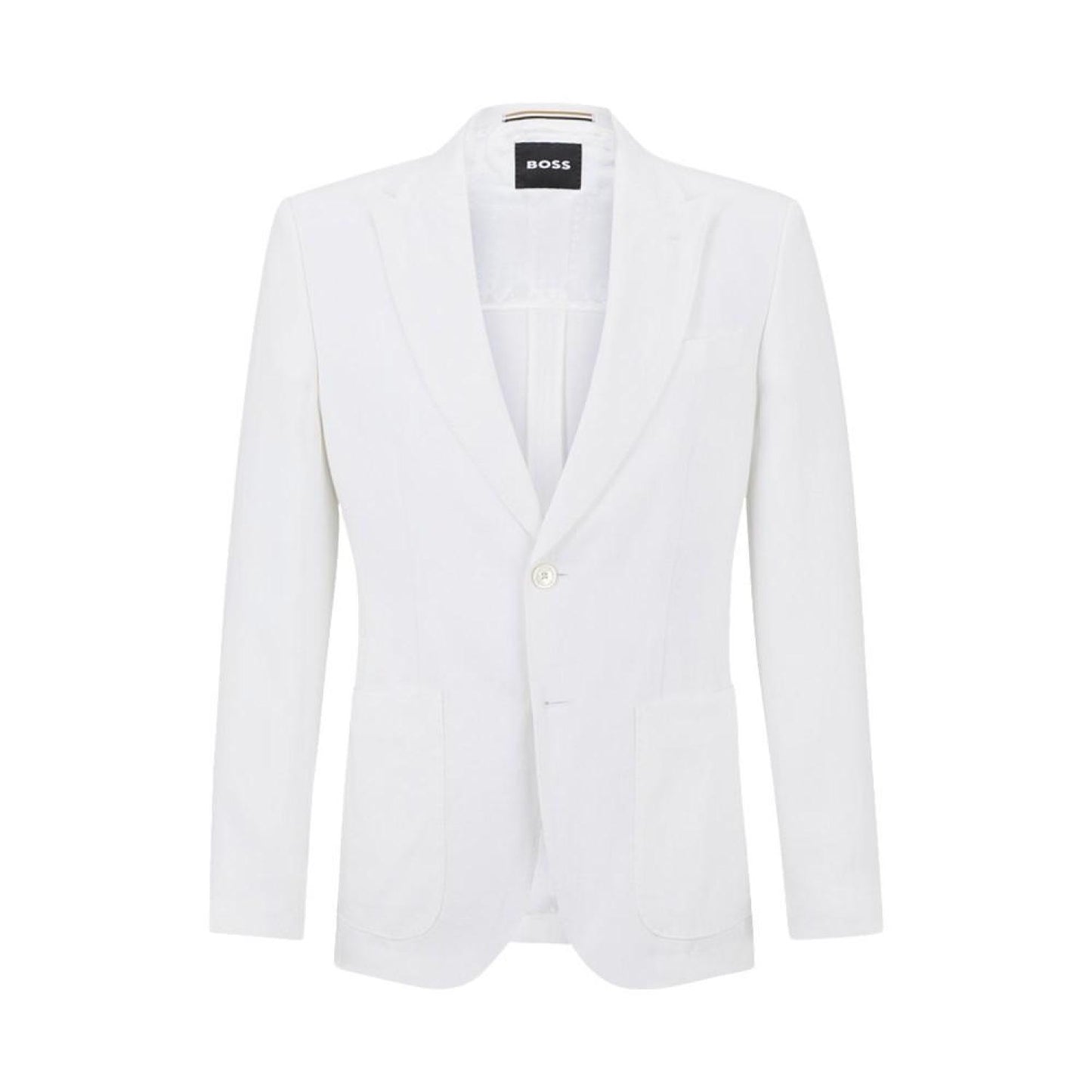 Men's Slim-Fit Jacket in Linen with Peak Lapels