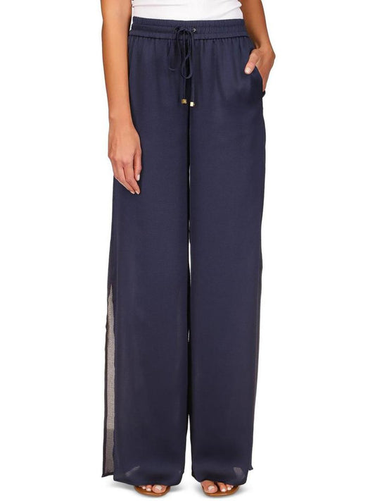 Womens Split Hem Pull On Wide Leg Pants