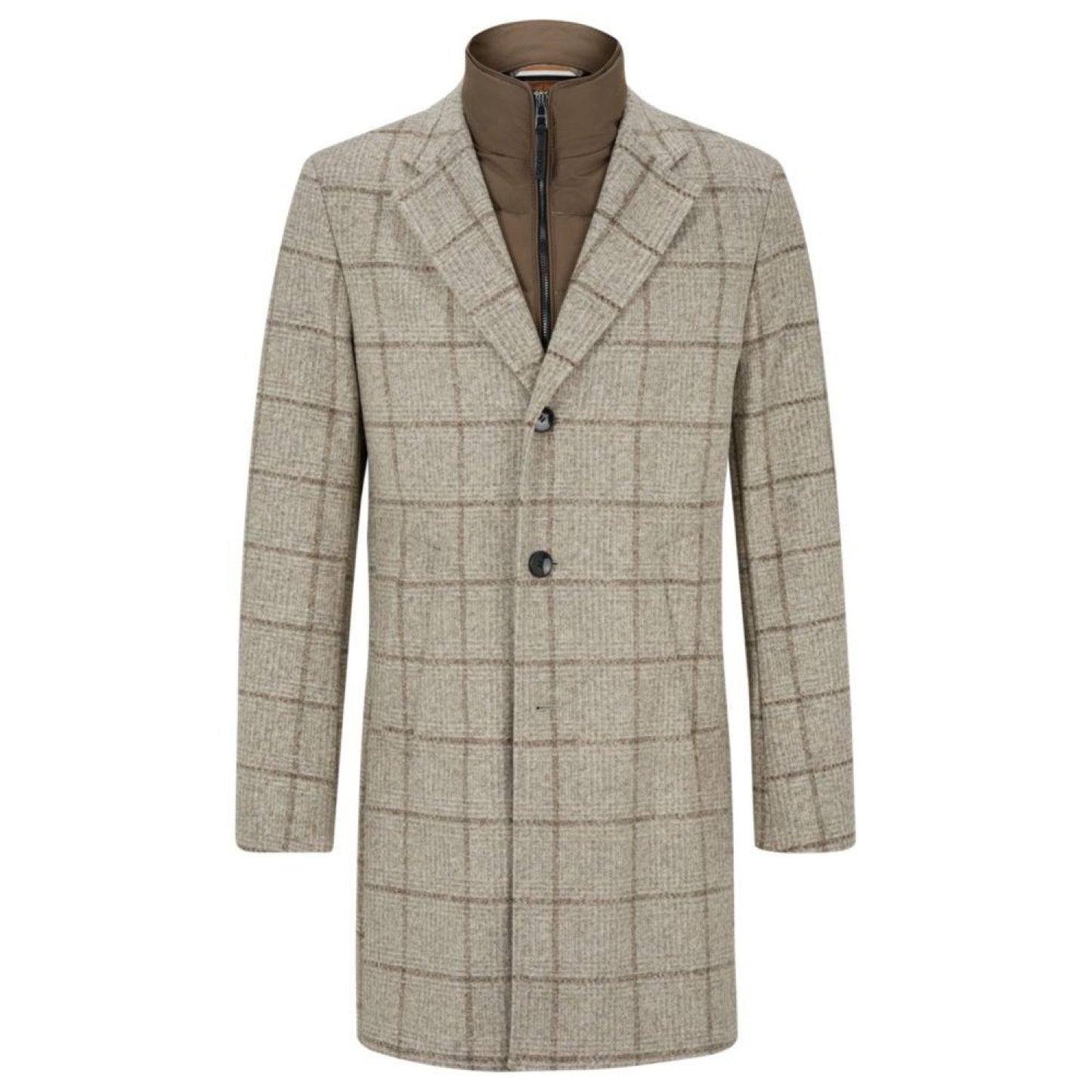 Slim-fit coat with zip-up inner