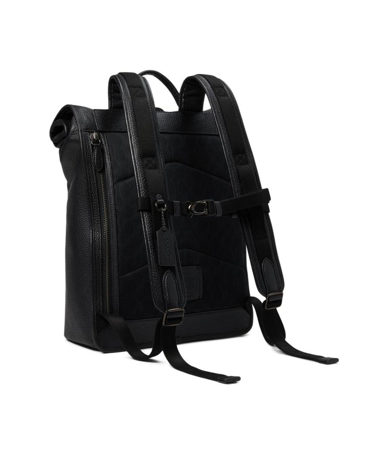 Beck Roll Top Backpack in Pebble Leather