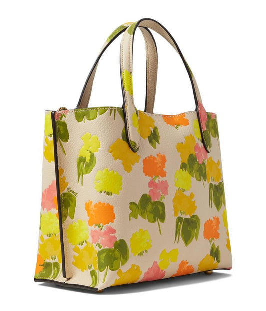 Floral Printed Leather Willow Tote 24