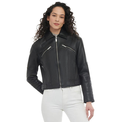 Women's Leather Trucker Jacket