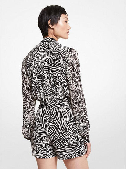 Zebra Print Georgette Romper