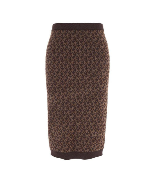 Michael Michael Kors Monogram Printed Pencil Skirt