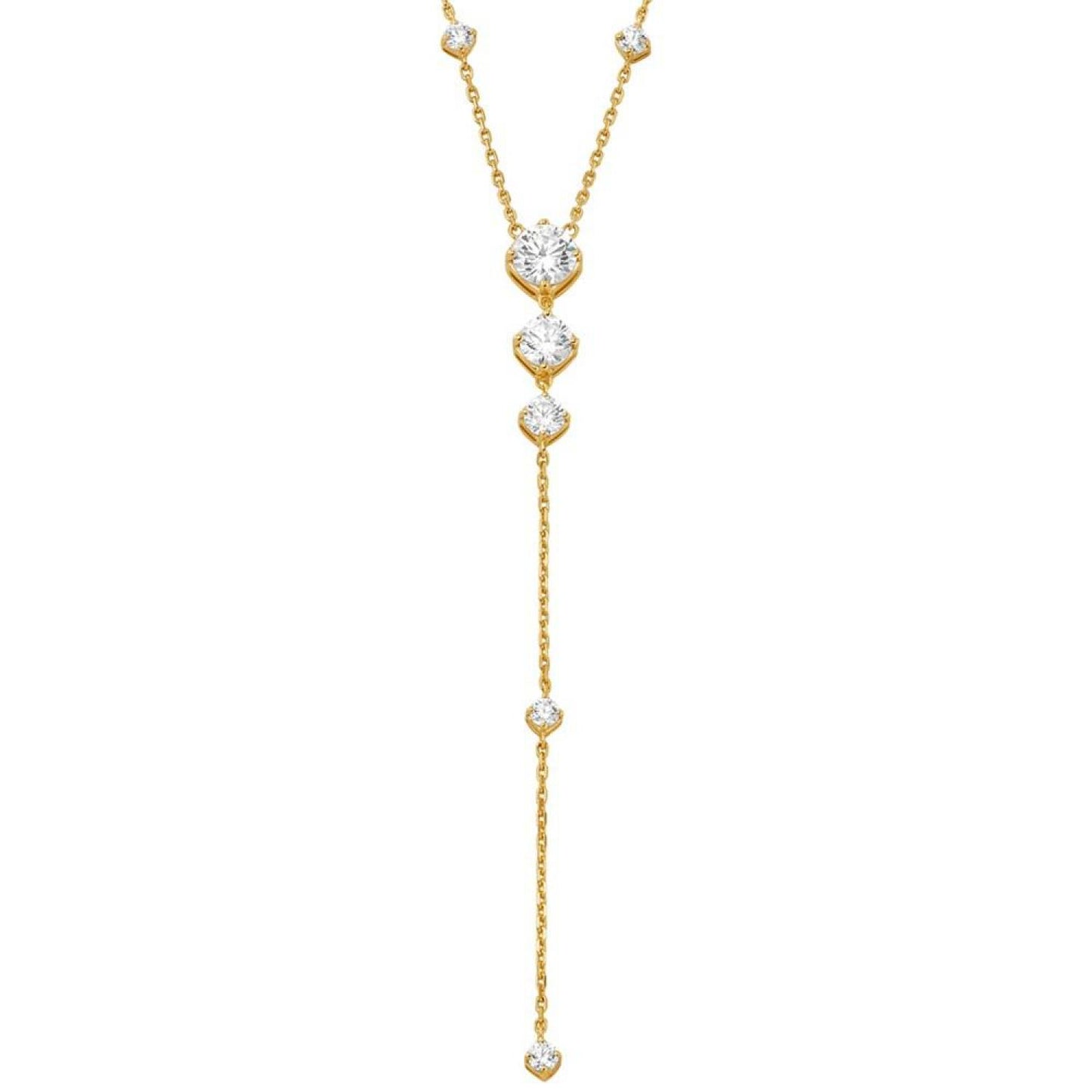 14K Gold Plated Sterling Silver Lariat Necklace