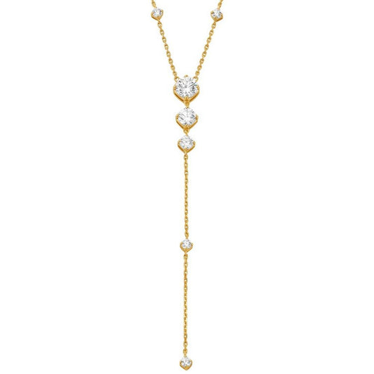 14K Gold Plated Sterling Silver Lariat Necklace