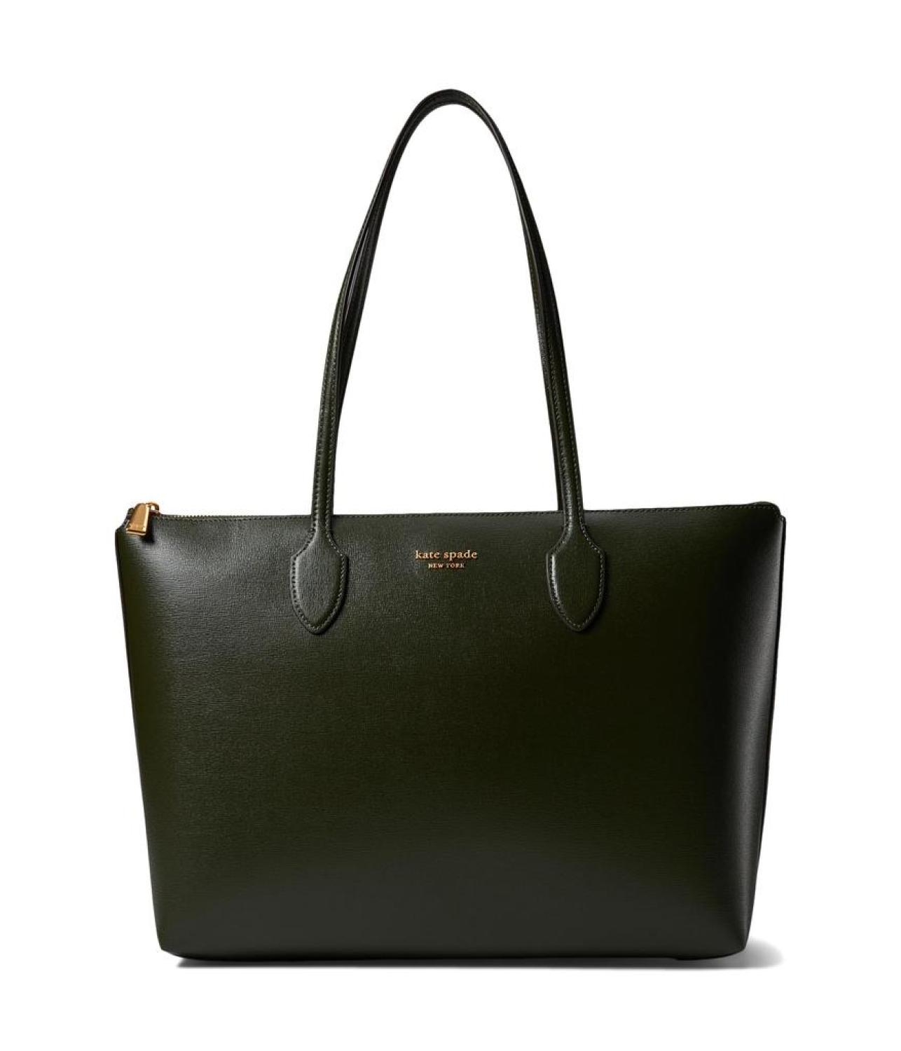 Bleecker Saffiano Leather Large Zip Top Tote