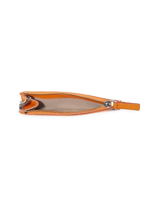 The Leather Top Zip Wristlet