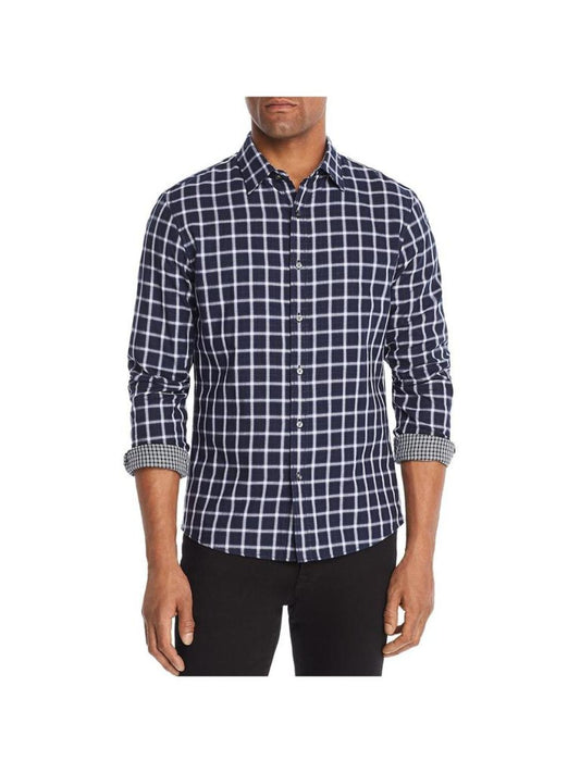 Nate Mens Cotton Plaid Button-Down Shirt