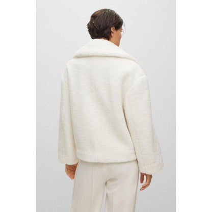 Oversize-fit coat in faux teddy fabric