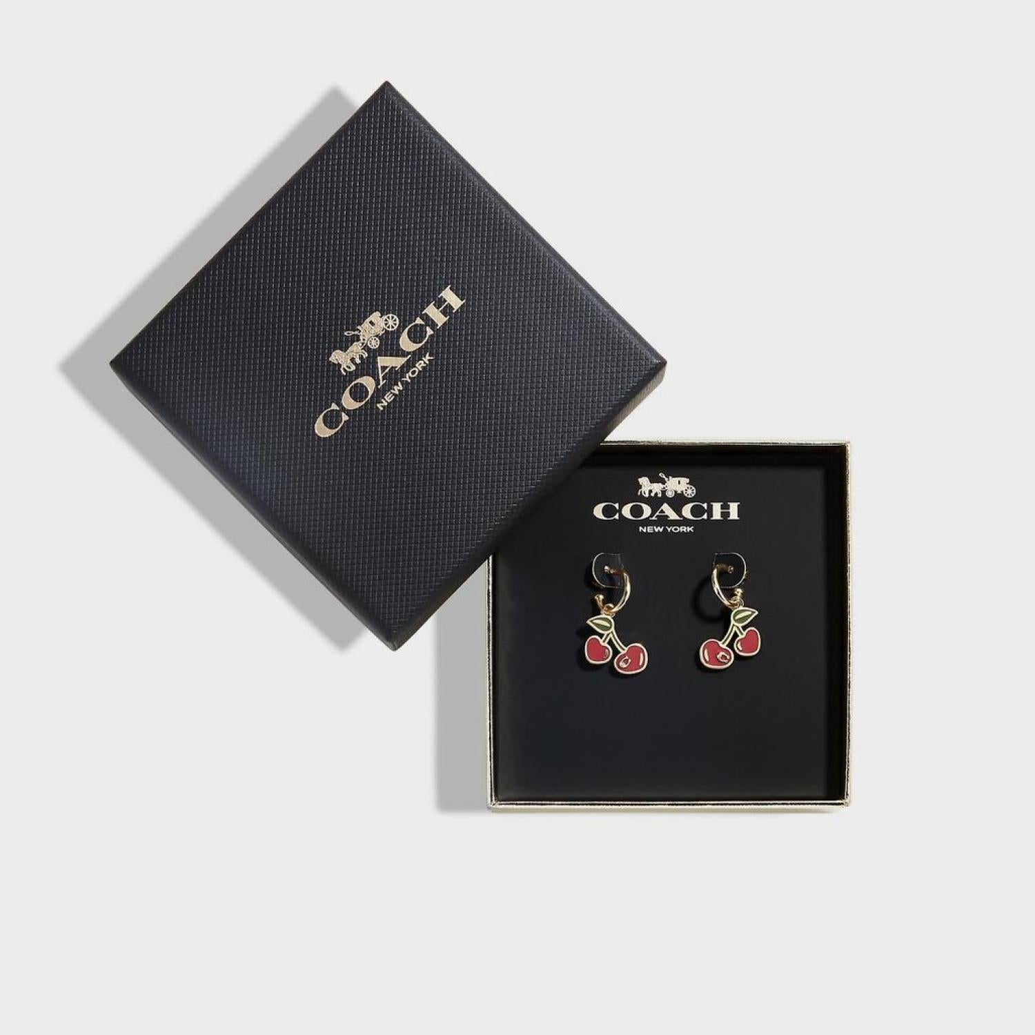 Coach deals cherry earrings