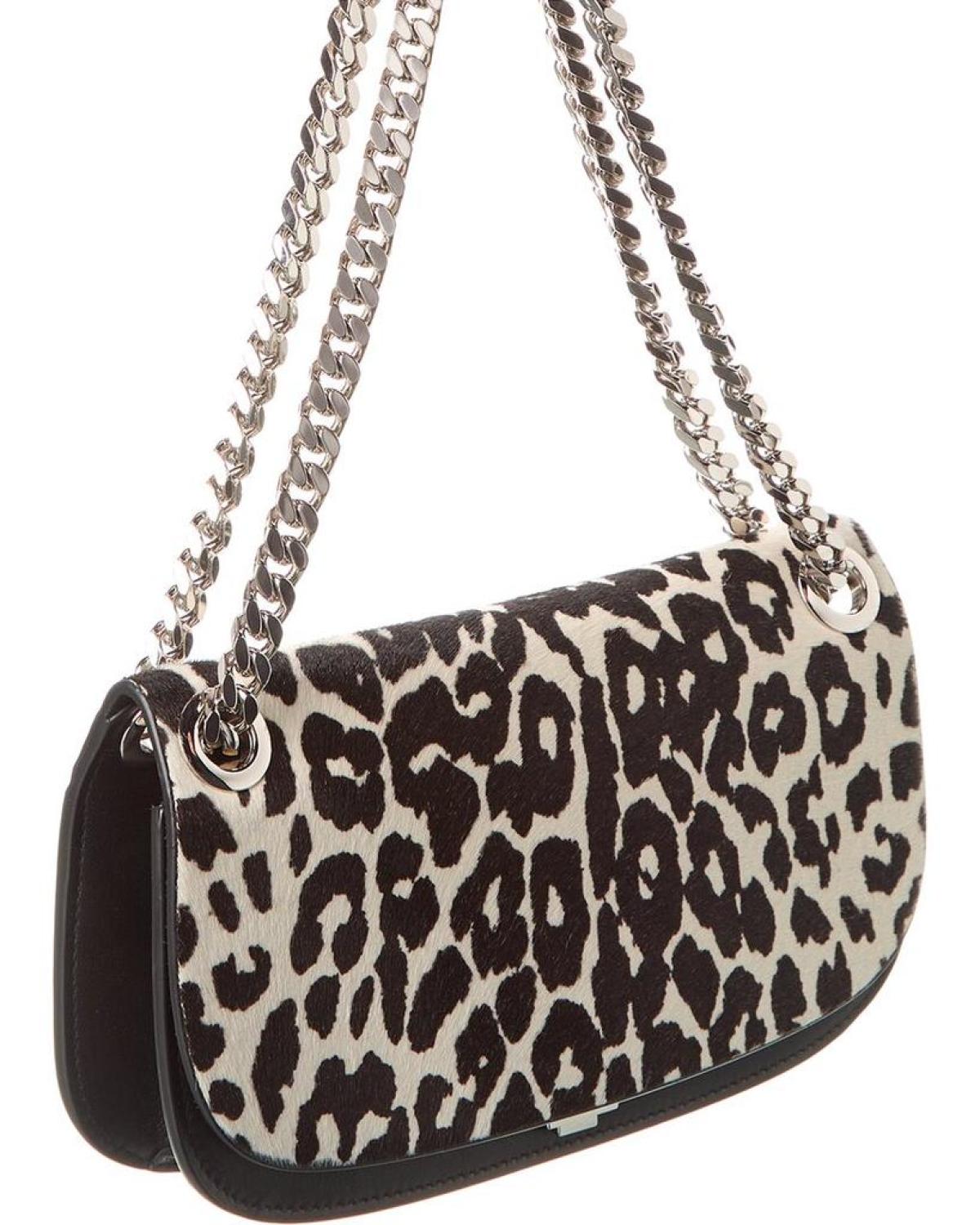 Michael Kors Collection Mini Clean Haircalf & Leather Flap Bag