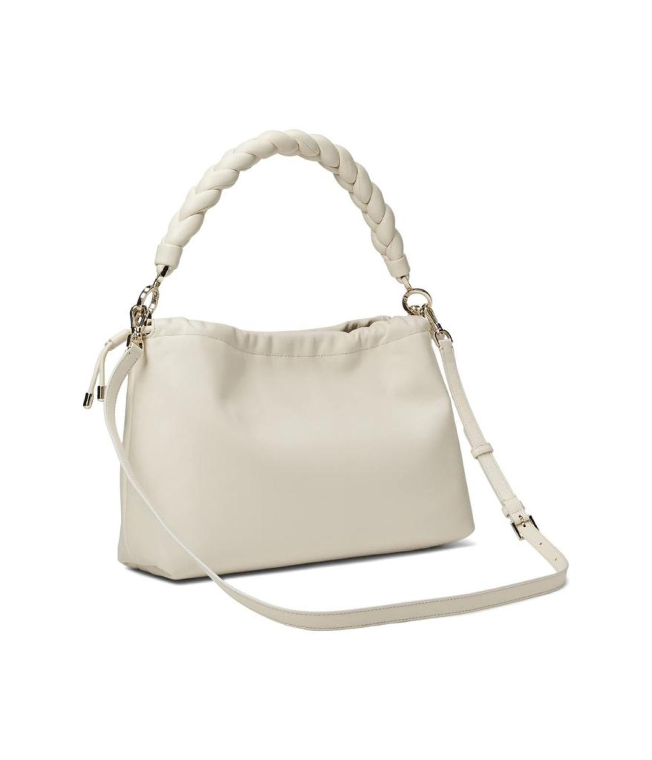 Meringue Smooth Nappa Leather Large Shoulder Bag