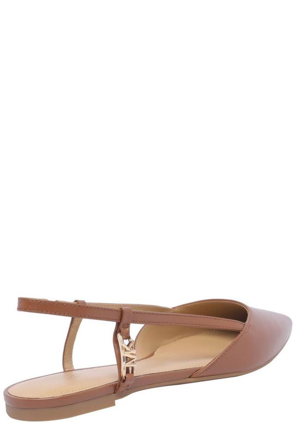 Michael Michael Kors Logo Plaque Pointed-Toe Flat Shoes