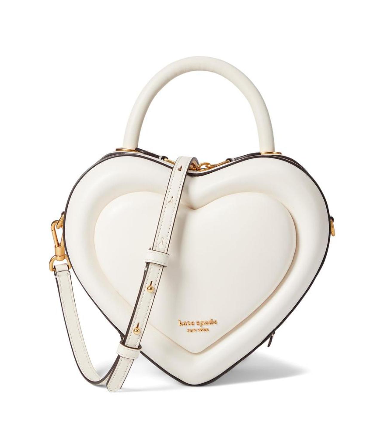 Pitter Patter Smooth Leather 3-D Heart Crossbody