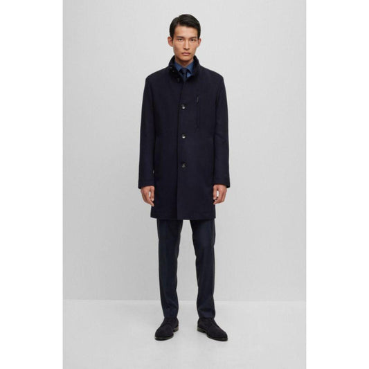 Slim-fit formal coat in virgin wool and cashmere